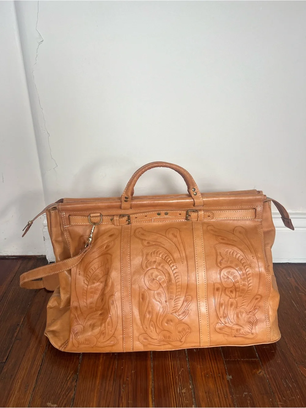 Vintage Grant's Naturals Tooled Leather Luggage Suite